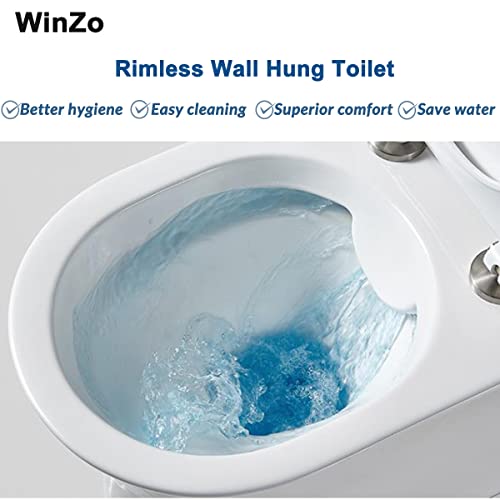 Modern White Rimless Wall Hung Toilet Bowl